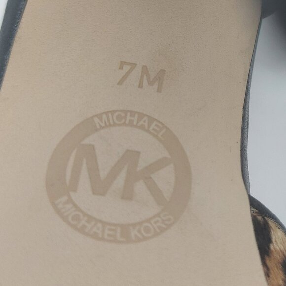 MICHAEL Michael Kors Brinkley Ankle Strap Leopard Print Calf Hair Heels - Picture 10 of 13